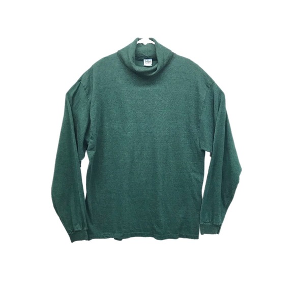 Vintage 90s Rush Long Sleeve Green Turtleneck Shirt, Men's Size XL Made in USA - Picture 1 of 4